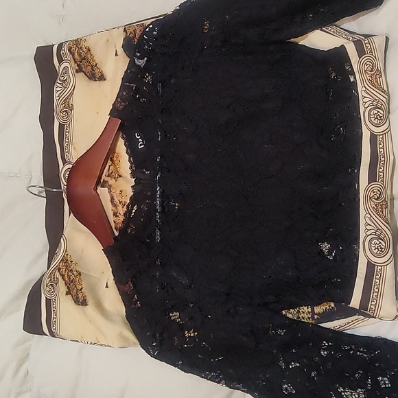 Dolce & Gabbana Italian Luxury Renaissance lace and satin dress sz 34 XS - Picture 2 of 9